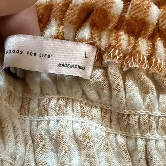 Brown and White Gingham Smocked Top - Picture 3 of 5